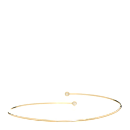 Tiffany 18K Yellow Gold Diamond Hoop Single Row Bangle Bracelet 3 of 5