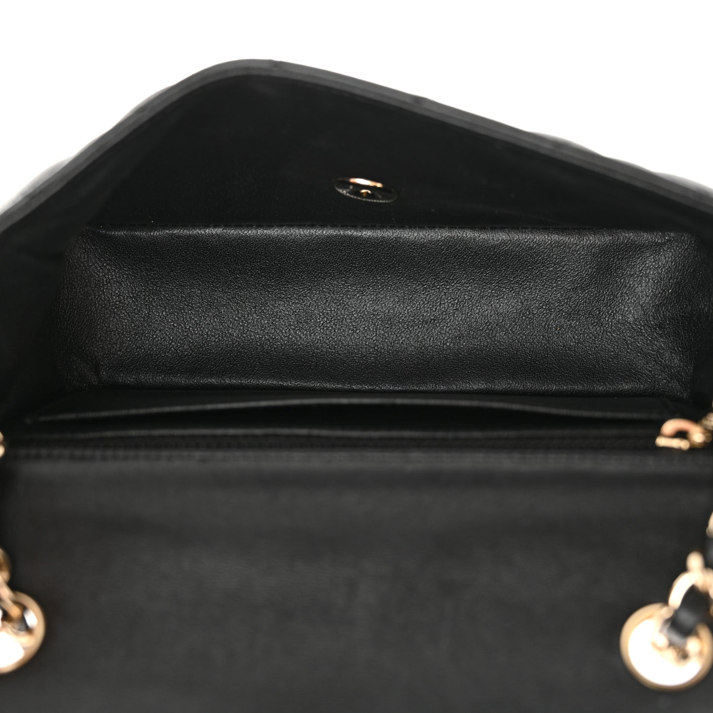 Lambskin Quilted Mini Rectangular Flap Black