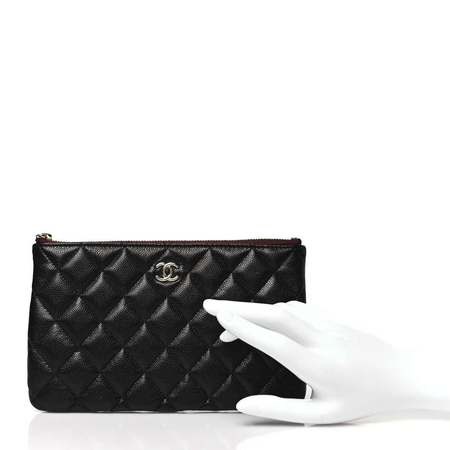 Caviar Quilted Cosmetic Case Black
