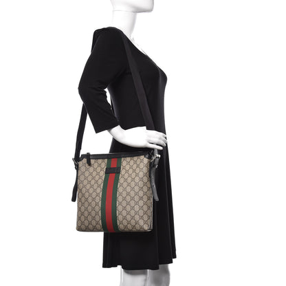 Gucci GG Supreme Monogram Web Messenger Bag Black 3 of 10