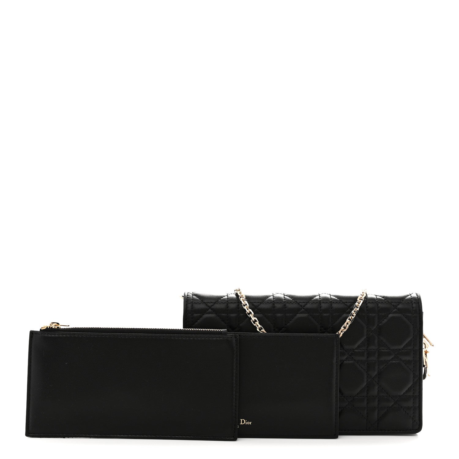 Christian Dior Lambskin Cannage Lady Dior Pouch Black 3 of 10