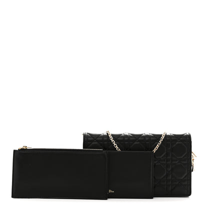Christian Dior Lambskin Cannage Lady Dior Pouch Black 3 of 10