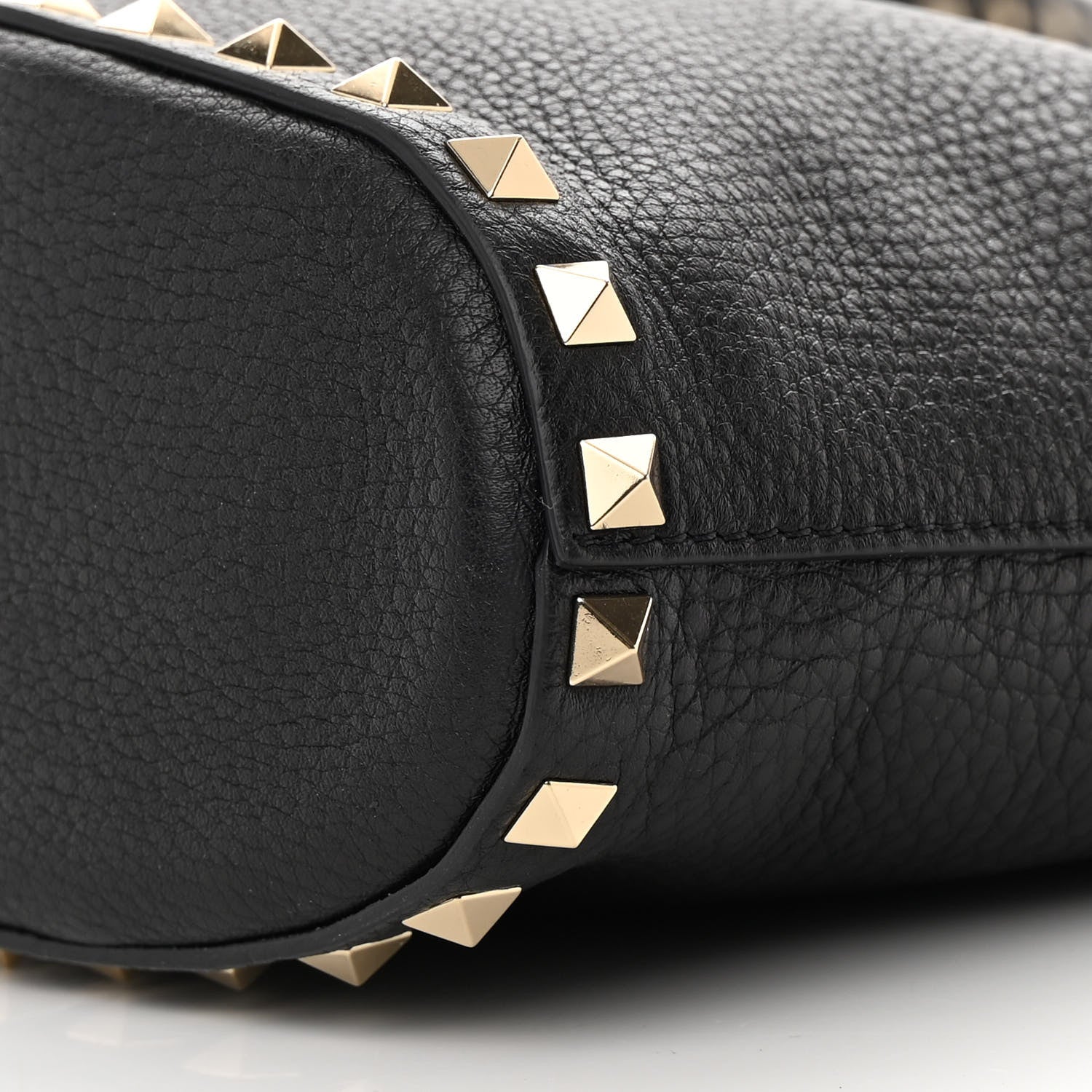 Valentino Garavani Grainy Calfskin Mini Rockstud Flip Lock Tote Black 9 of 10
