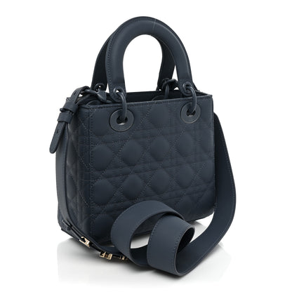Christian Dior Ultra Matte Calfskin Cannage Small My ABCDior Lady Dior Dark Denim Blue 3 of 16