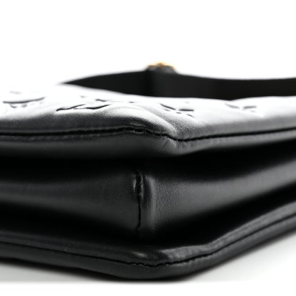 Louis Vuitton Lambskin Embossed Monogram Coussin MM Black 23 of 25