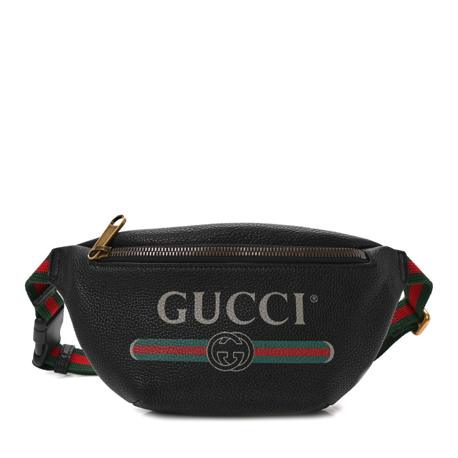 Gucci Grained Calfskin Small Logo Belt Bag Black 1 of 9