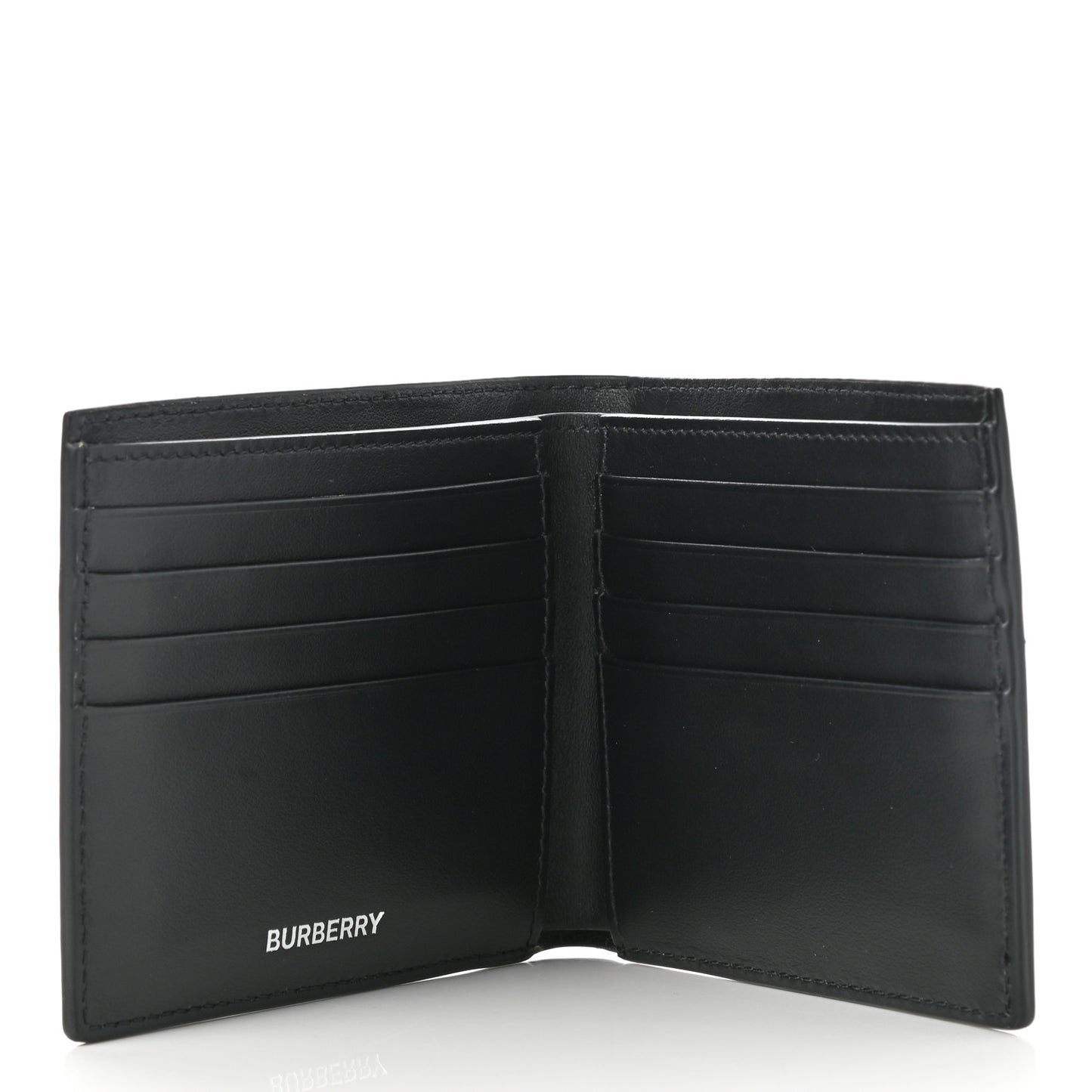 Calfskin Embossed Monogram Bi-Fold Wallet Black White