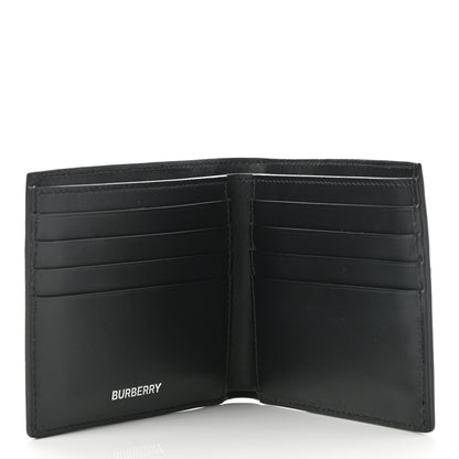 Burberry Calfskin Embossed Monogram Bi-Fold Wallet Black White 5 of 6