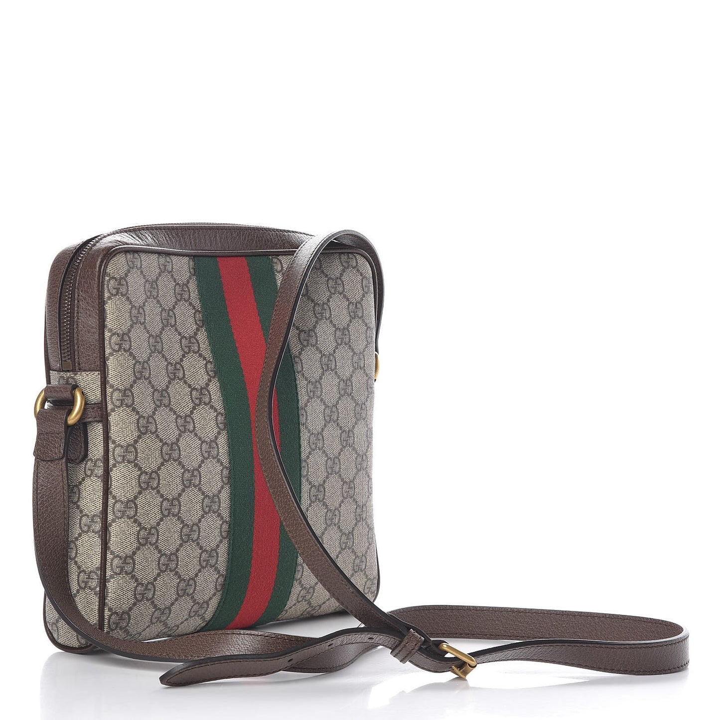 GG Supreme Monogram Web Small Ophidia Messenger Bag Brown