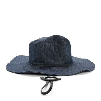 Prada Denim Triangle Wide Brim Drill Hat M Blue 3 of 9