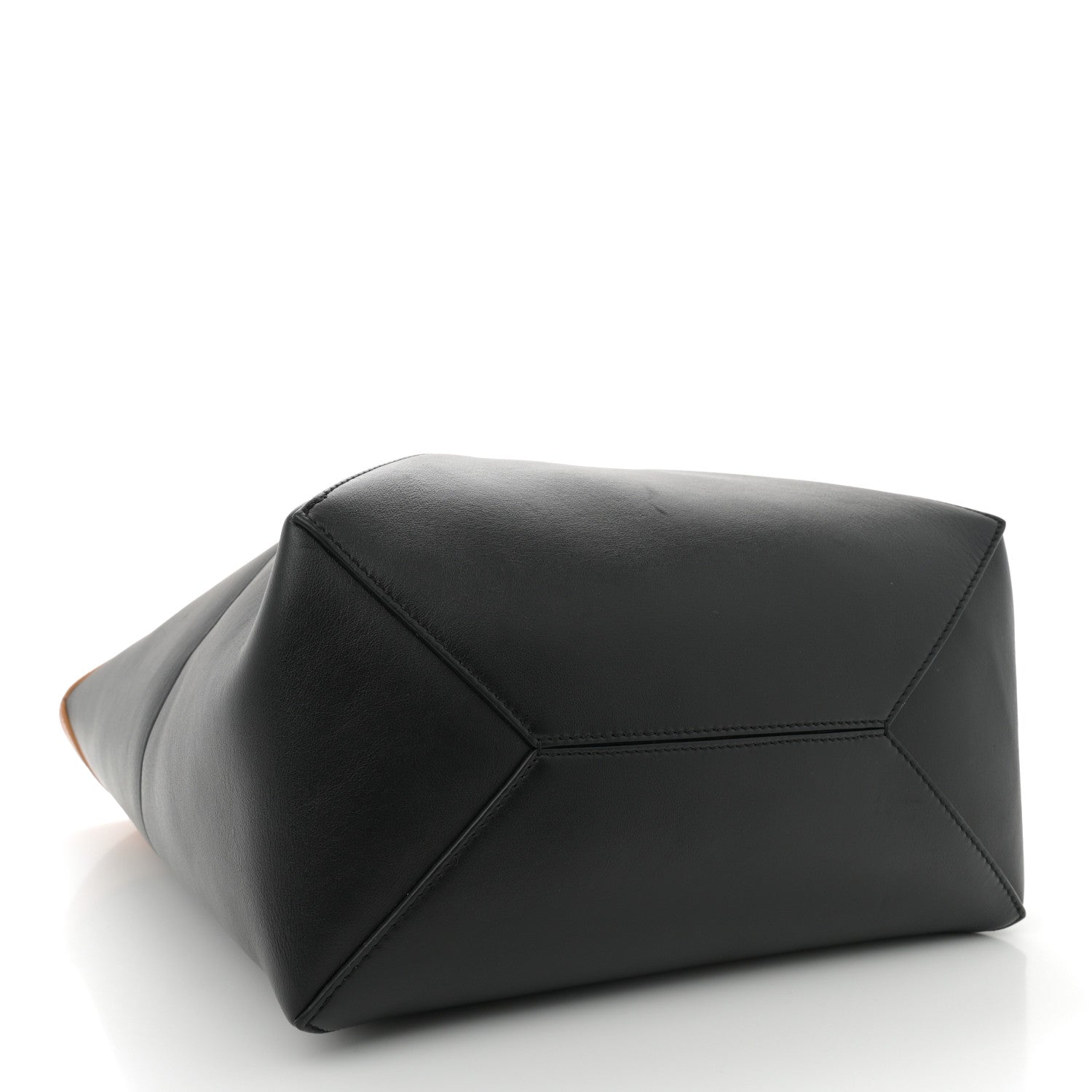 Loewe Shiny Calfskin Medium Puzzle Fold Tote Warm Desert Black 4 of 10