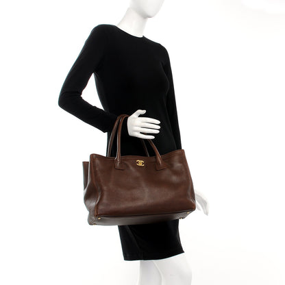 Chanel Calfskin Cerf Executive Shopper Tote Brown 3 of 12