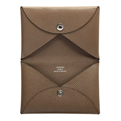 Hermes Epsom Calvi Card Case Etoupe 4 of 4