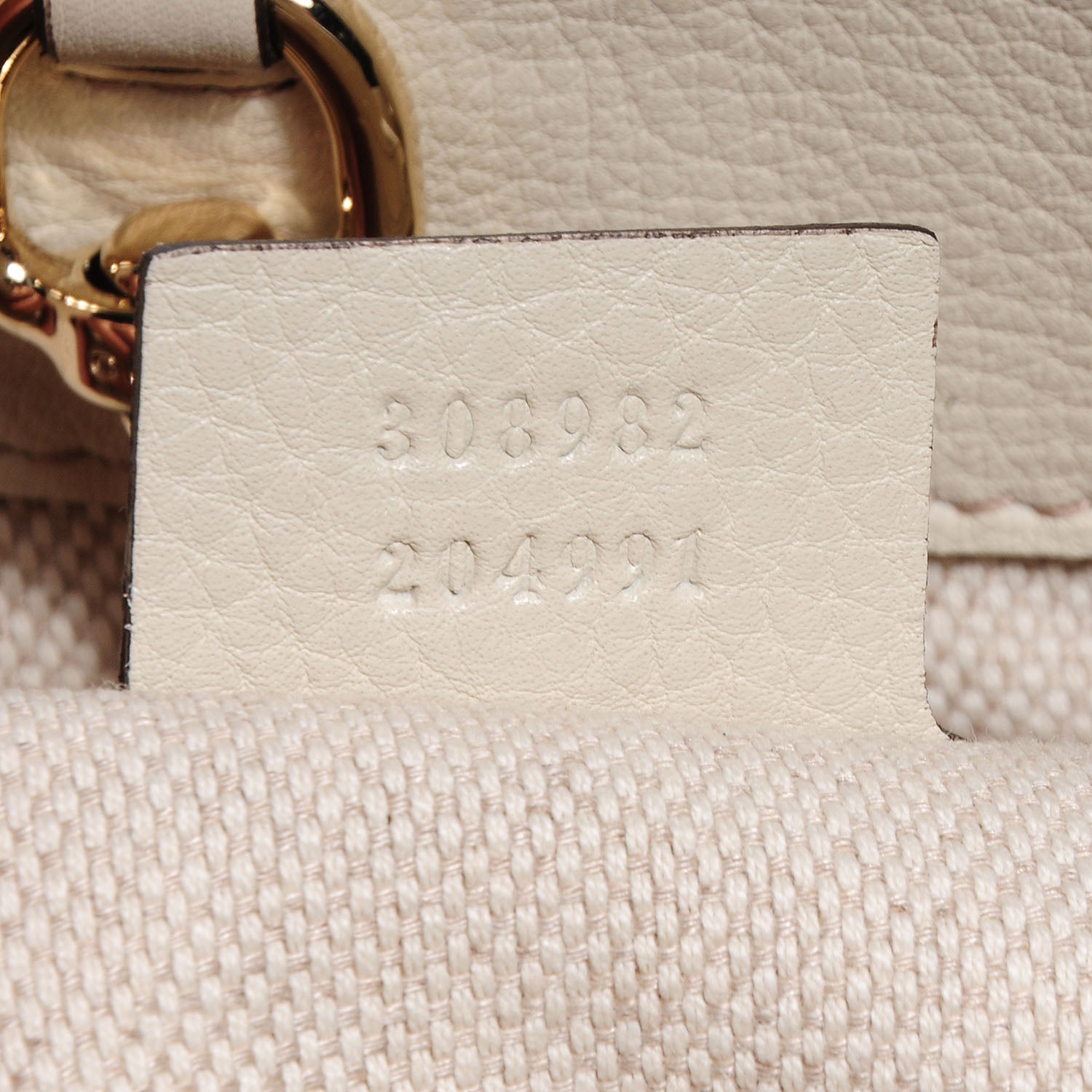 Gucci Pebbled Calfskin Medium Soho Chain Shoulder Bag Off White 7 of 7