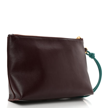 Loewe Shiny Nappa Calfskin Knot T Pouch Burgundy Emerald 3 of 8