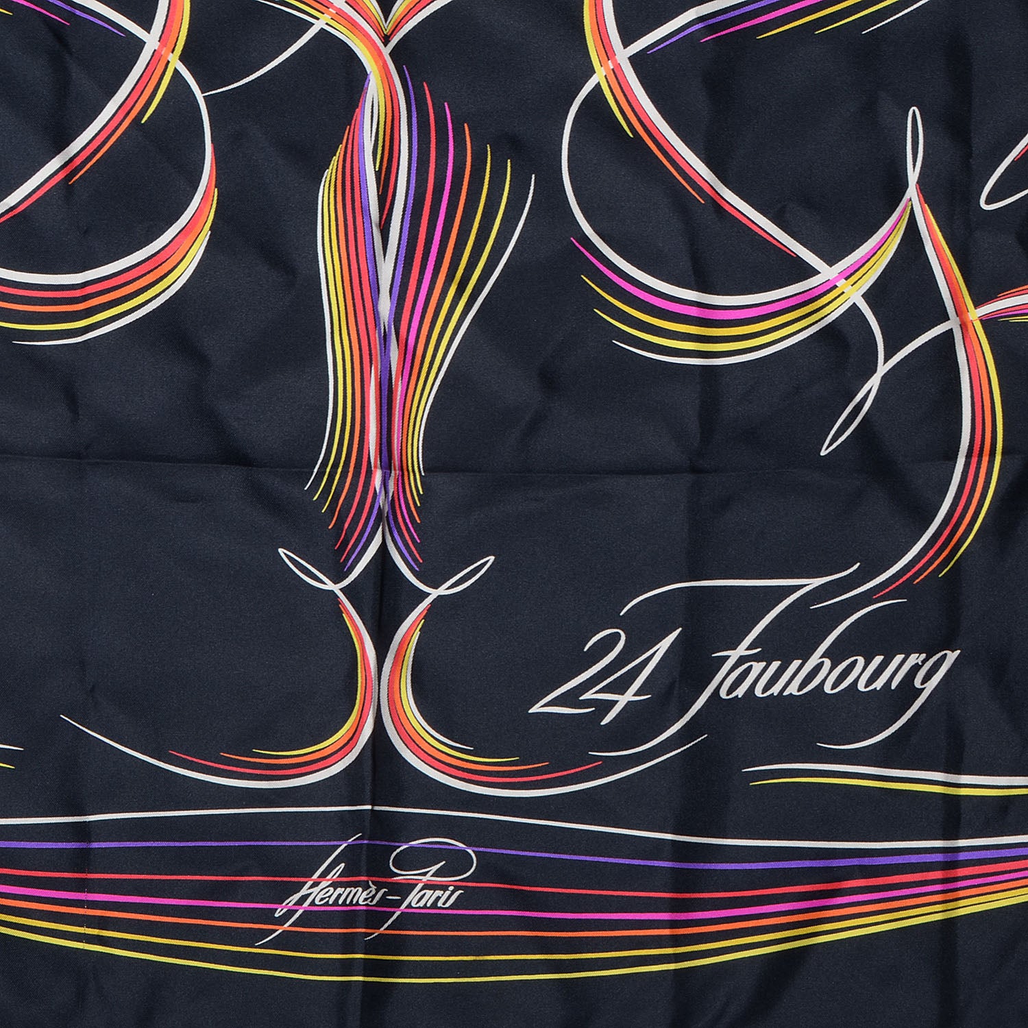 Hermes Silk 24 Faubourg Scarf 90 Black 3 of 5