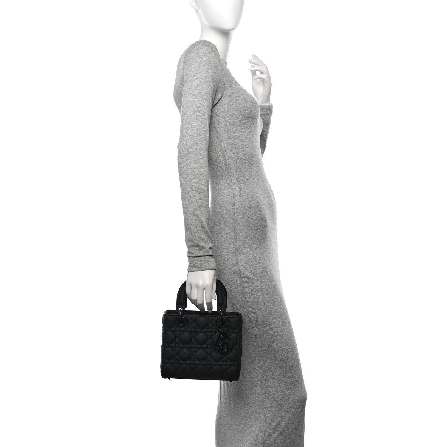 Christian Dior Ultra Matte Calfskin Cannage Small Lady Dior Black 2 of 10