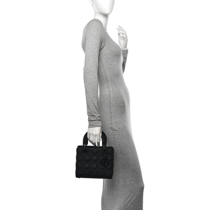 Christian Dior Ultra Matte Calfskin Cannage Small Lady Dior Black 2 of 10