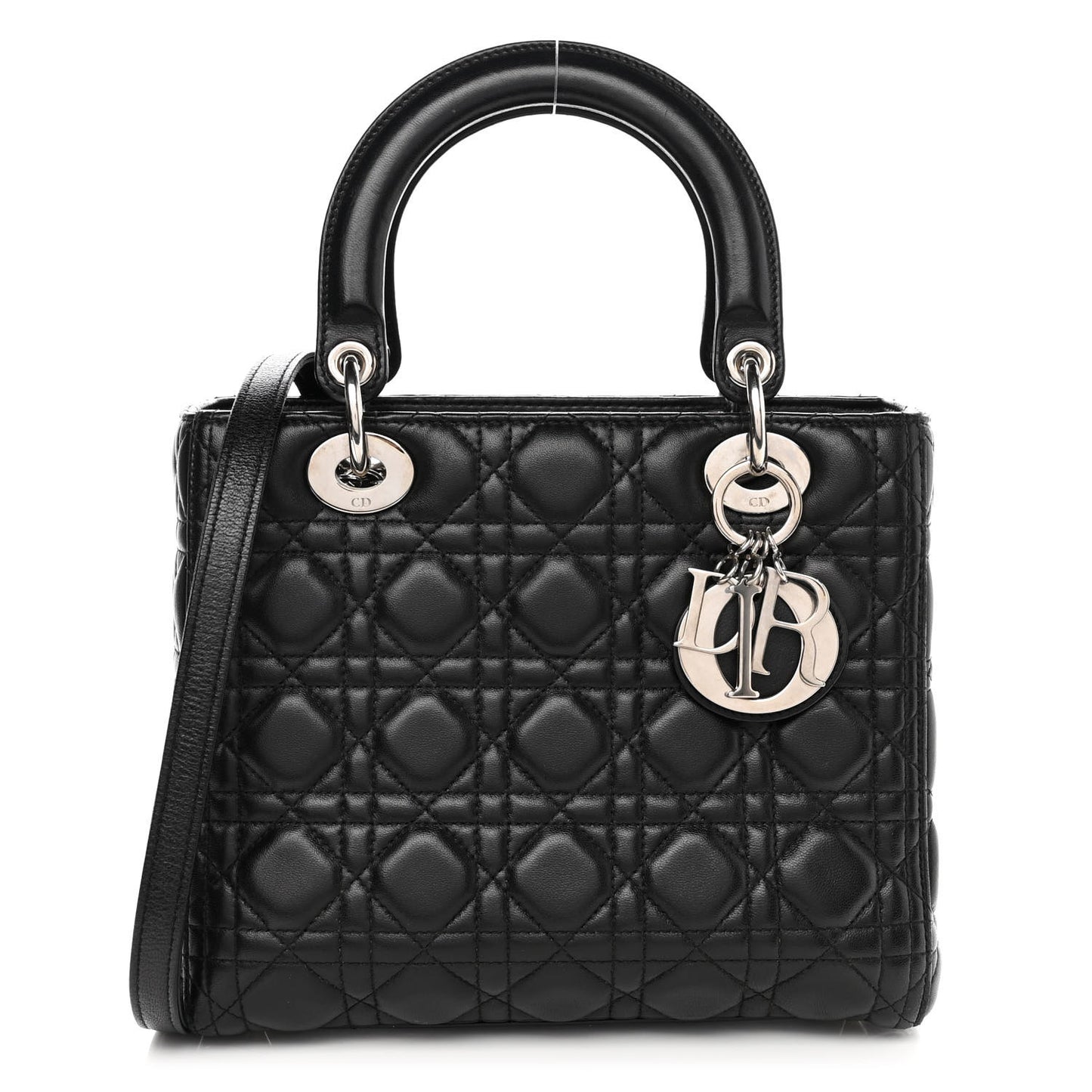 Lambskin Cannage Medium Lady Dior Black