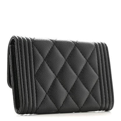 Chanel Caviar Quilted Boy Flap Card Holder Black 3 of 8