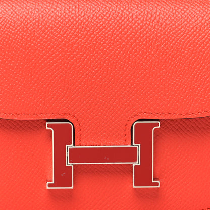 Hermes Epsom Enamel Constance Slim Wallet Capucine Sanguine 10 of 10