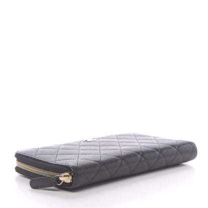 Chanel Caviar Quilted Large Gusset Zip Around Wallet Black 4 of 8