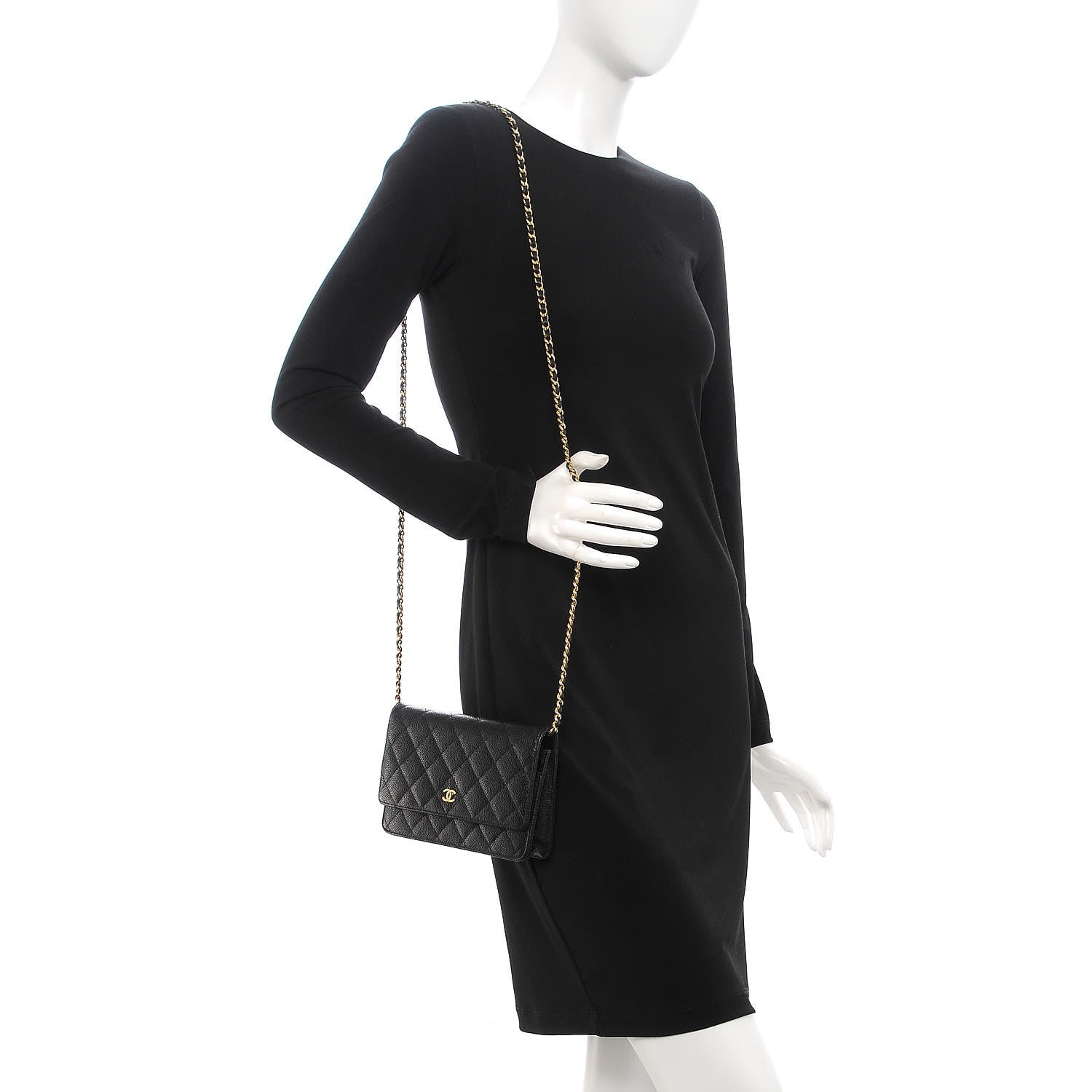 Chanel Caviar Quilted Wallet On Chain WOC Black 2 of 9