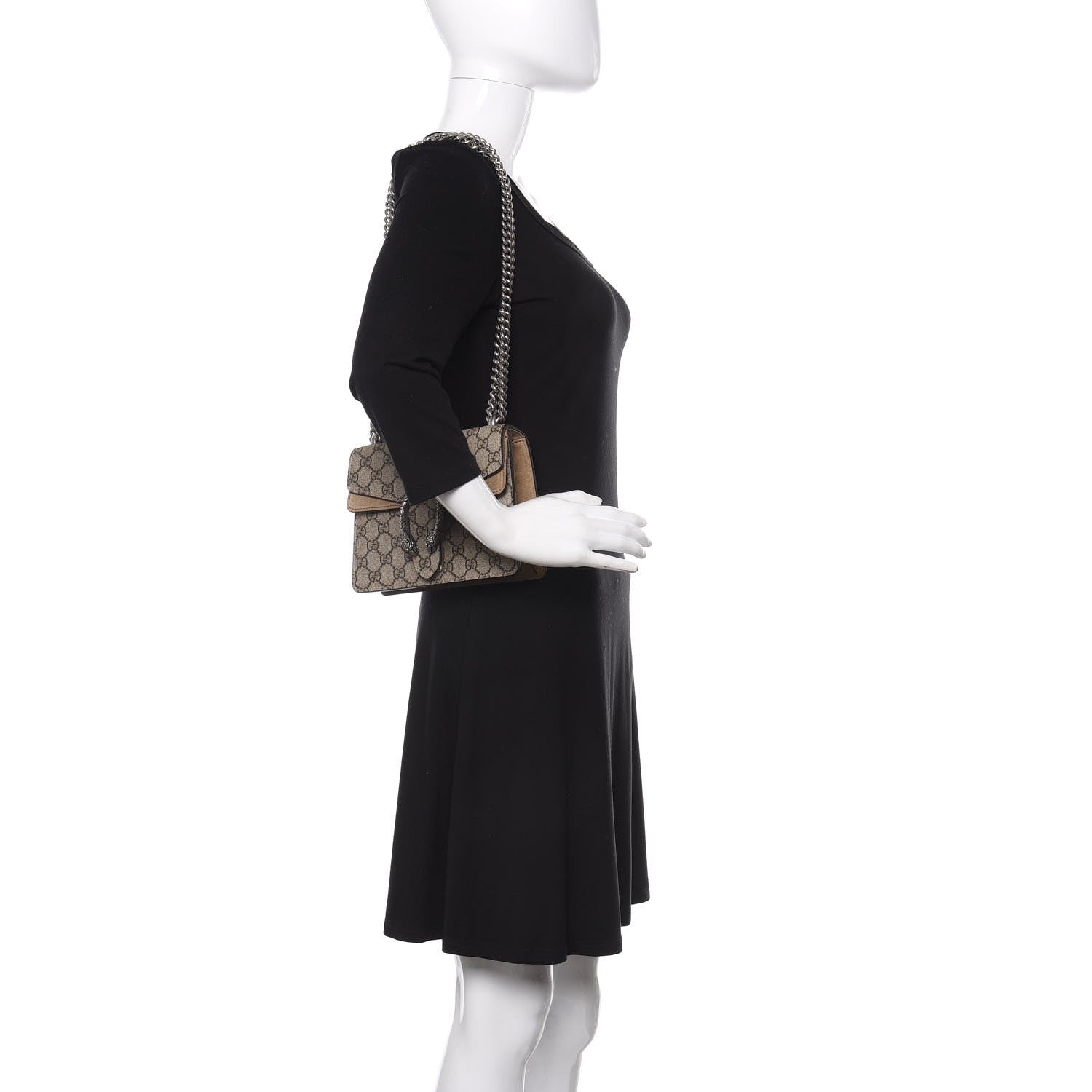 Gucci GG Supreme Monogram Mini Dionysus Shoulder Bag Taupe 3 of 10