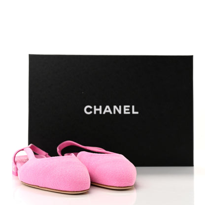 Chanel Denim Cap Toe CC Slingback Flat 37 Neon Pink 11 of 11