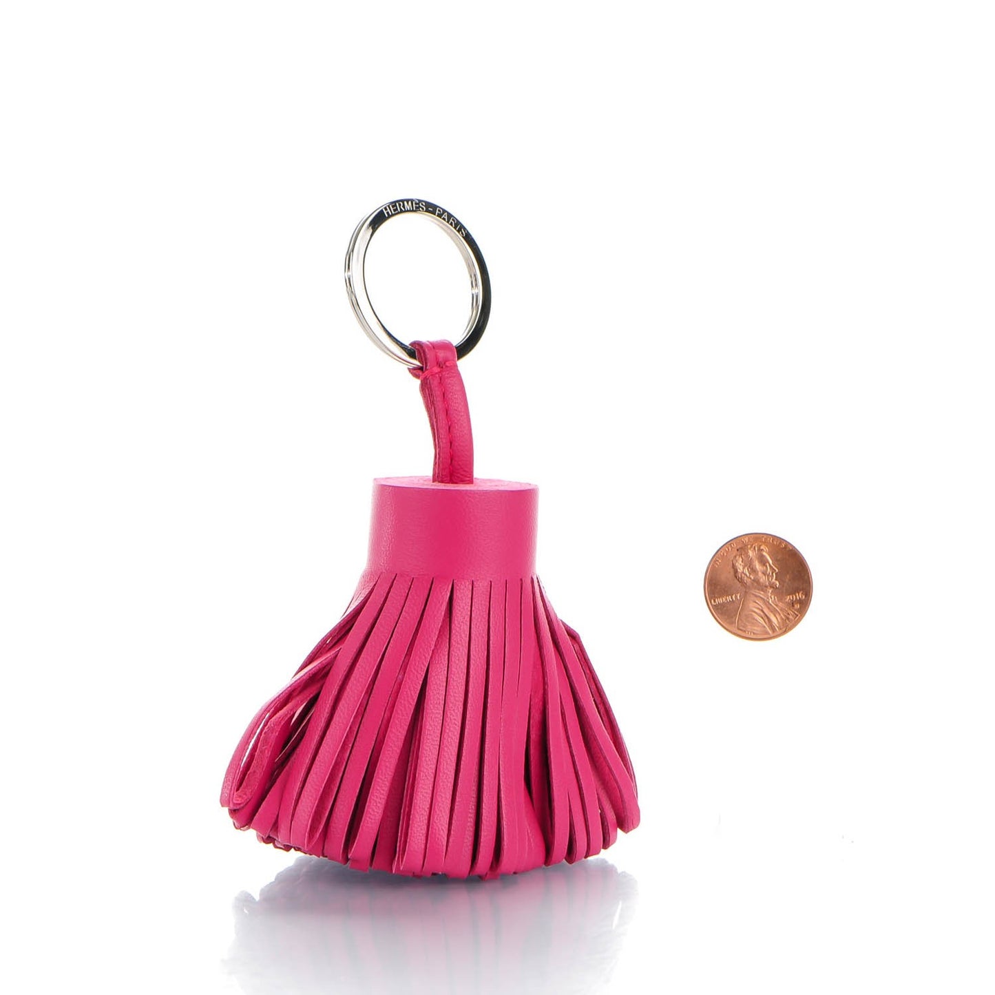Lambskin Carmen Tassel Key Holder Rose Shocking