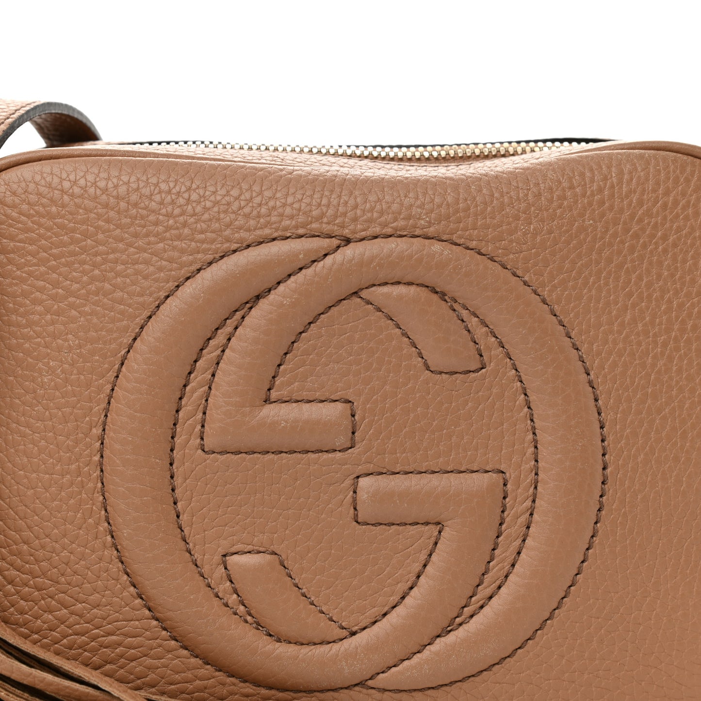 Pebbled Calfskin Small Soho Disco Bag Camelia