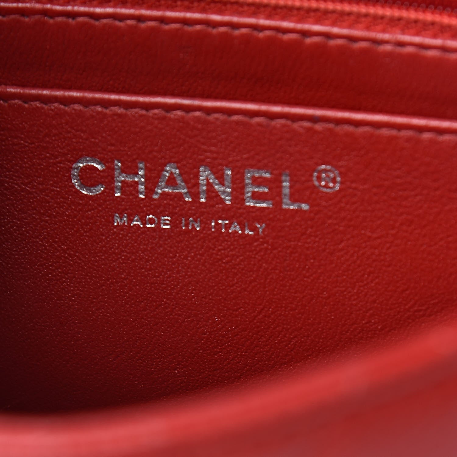 Chanel Caviar Quilted Mini Square Flap Red 6 of 9