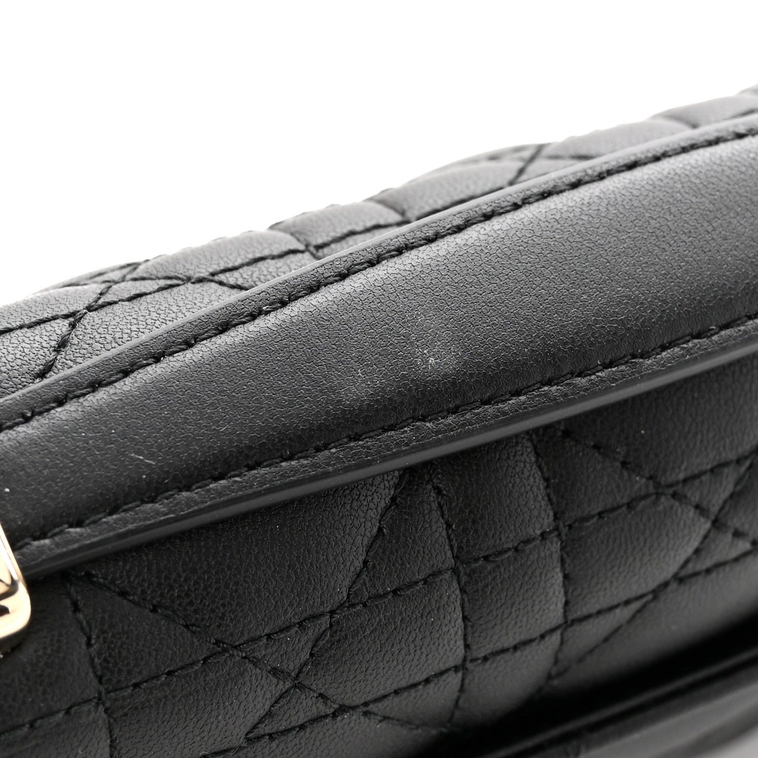 Christian Dior Lambskin Lady Dior Top Handle Clutch Black 12 of 13