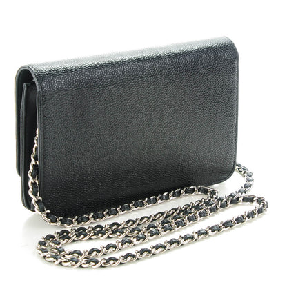 Chanel Caviar Timeless CC Wallet On Chain WOC Black 3 of 8