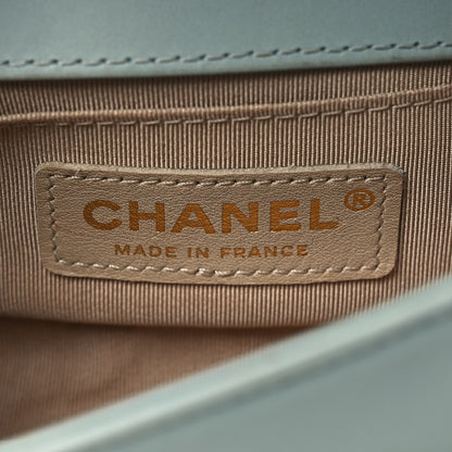 Chanel Lambskin Woven Mini Chateau Boy Flap Light Blue 6 of 13