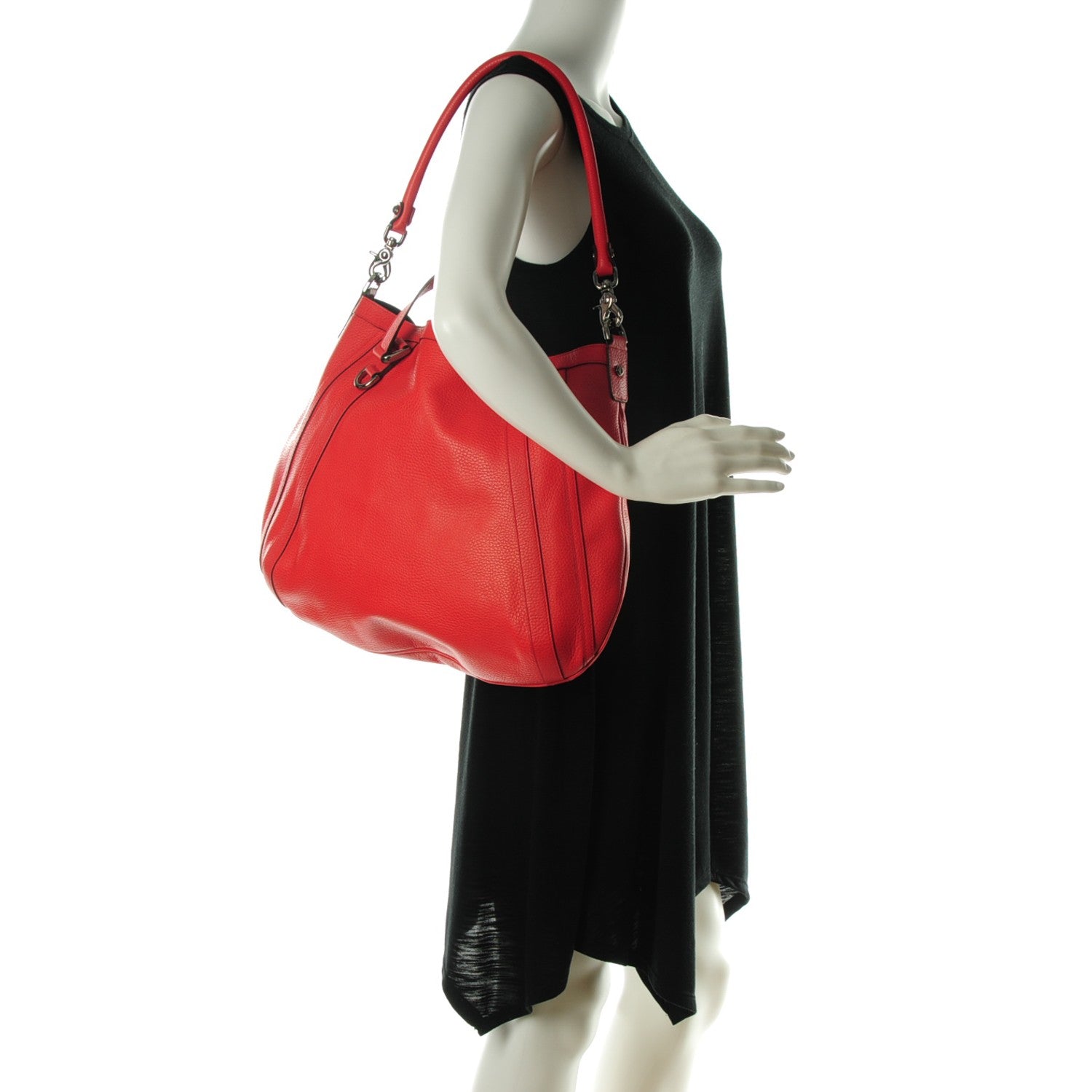 Gucci Pebbled Calfskin Medium Abbey Convertible Tote Red 2 of 7