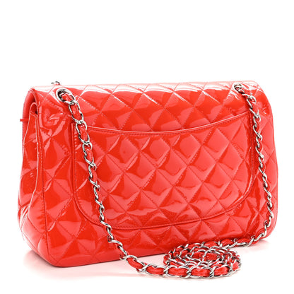 Chanel Patent Quilted Jumbo Double Flap Red 3 of 10
