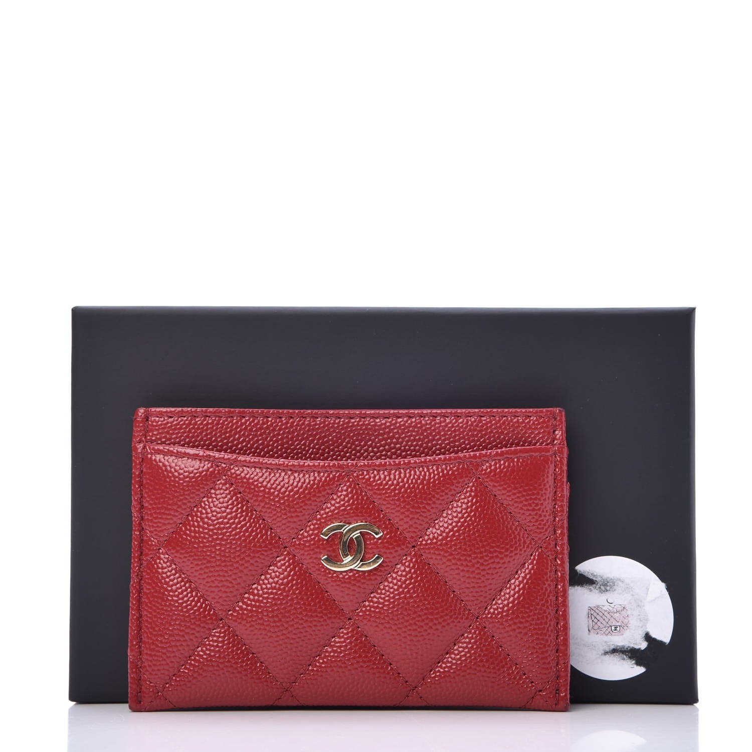 Chanel Caviar Quilted Card Holder Red 9 of 9