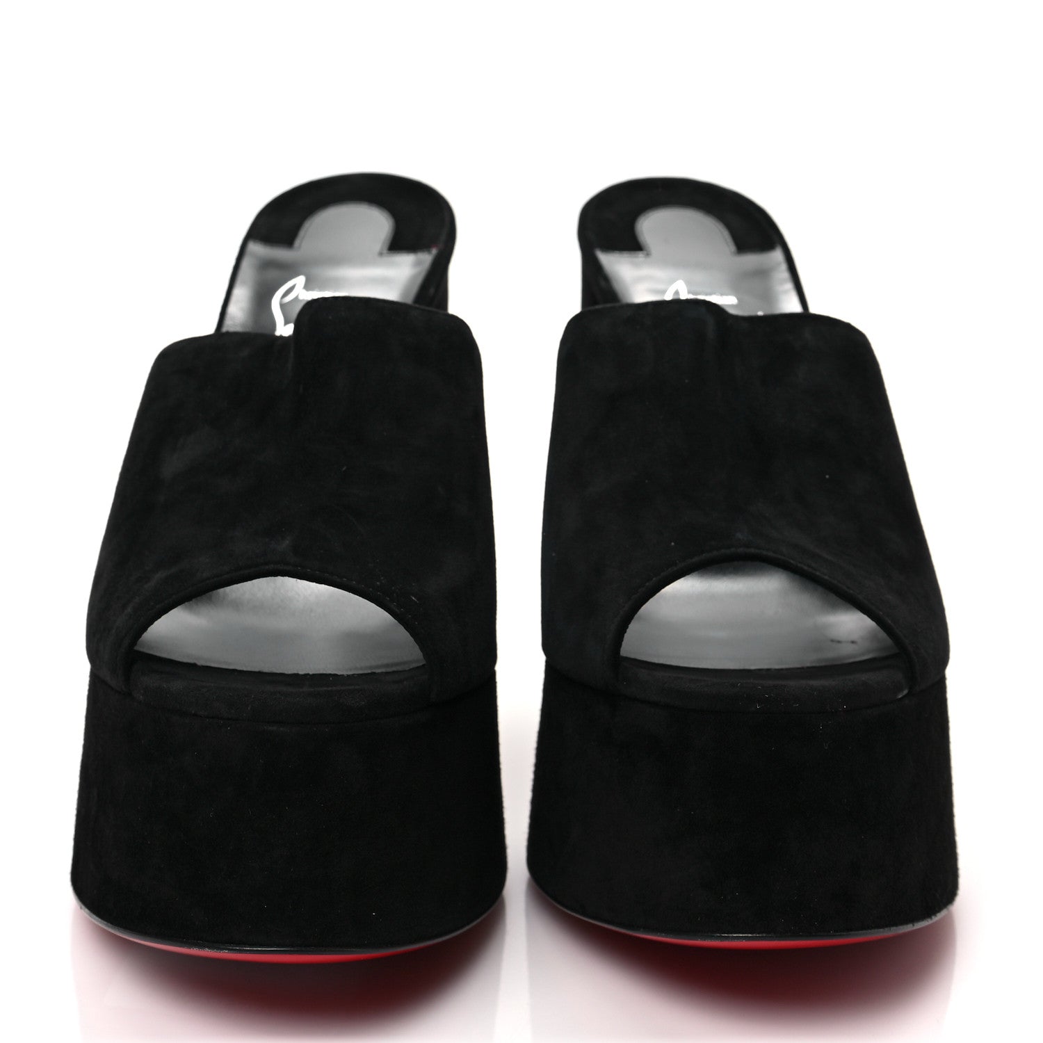 Christian Louboutin Veau Velours Yazemule 130 Platform Sandals 37.5 Black 2 of 8