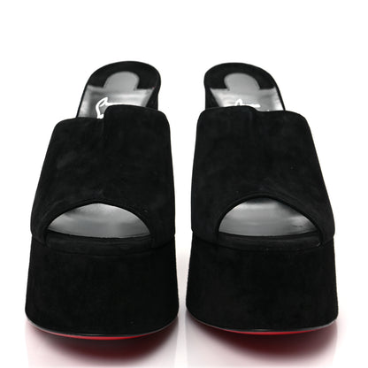 Christian Louboutin Veau Velours Yazemule 130 Platform Sandals 37.5 Black 2 of 8