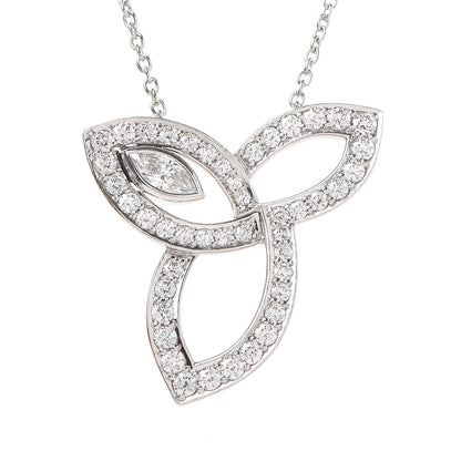 Harry Winston Platinum Diamond Lily Cluster Pendant Necklace 4 of 7