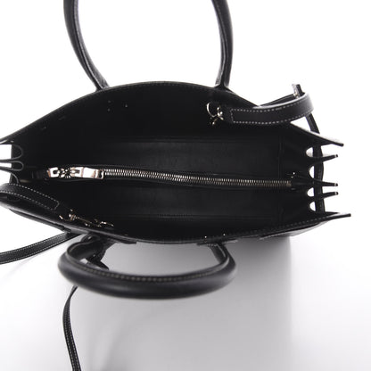 Saint Laurent Grained Calfskin Topstitch Small Sac De Jour Black Porcelain 4 of 8