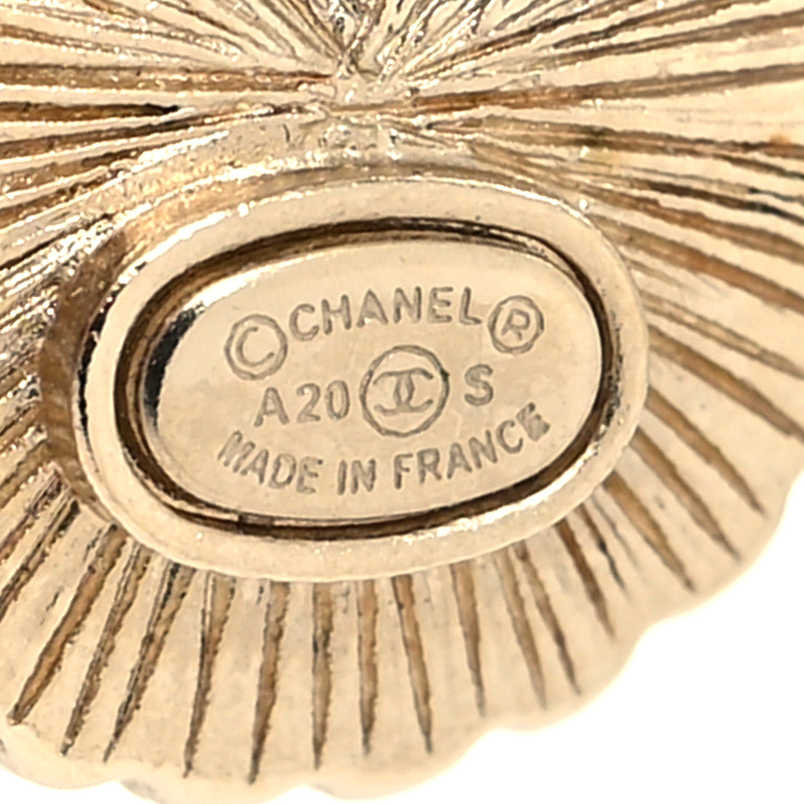 Chanel Metal Pearl Crystal CC Round Earrings Light Gold 4 of 4