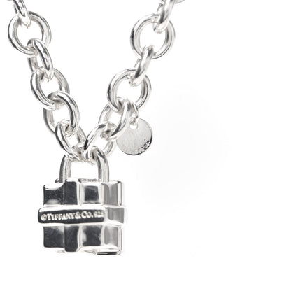 Tiffany Sterling Silver Gift Box Charm Choker Necklace 4 of 8