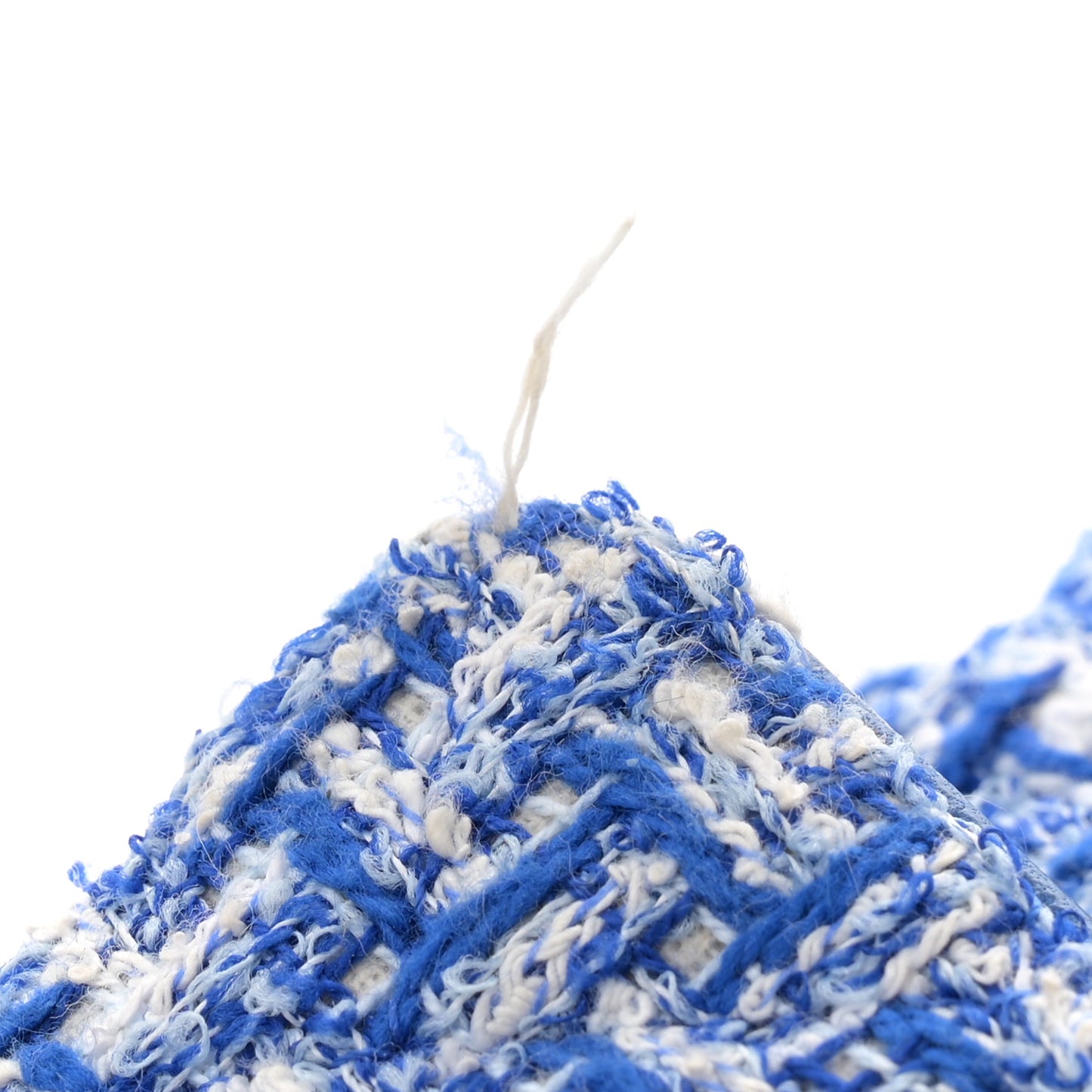 Tweed Quilted Mini Rectangular Flap Blue White