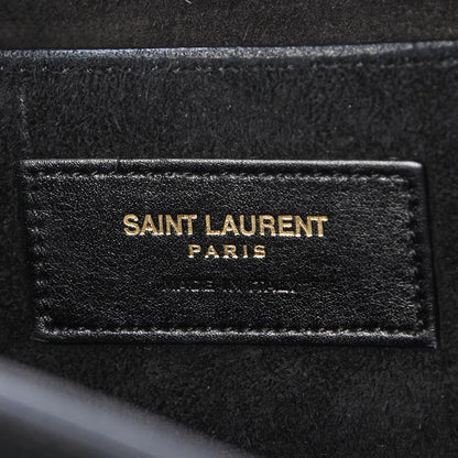 Saint Laurent Suede Calfskin Small Emmanuelle Fringe Bucket Bag Black 6 of 7
