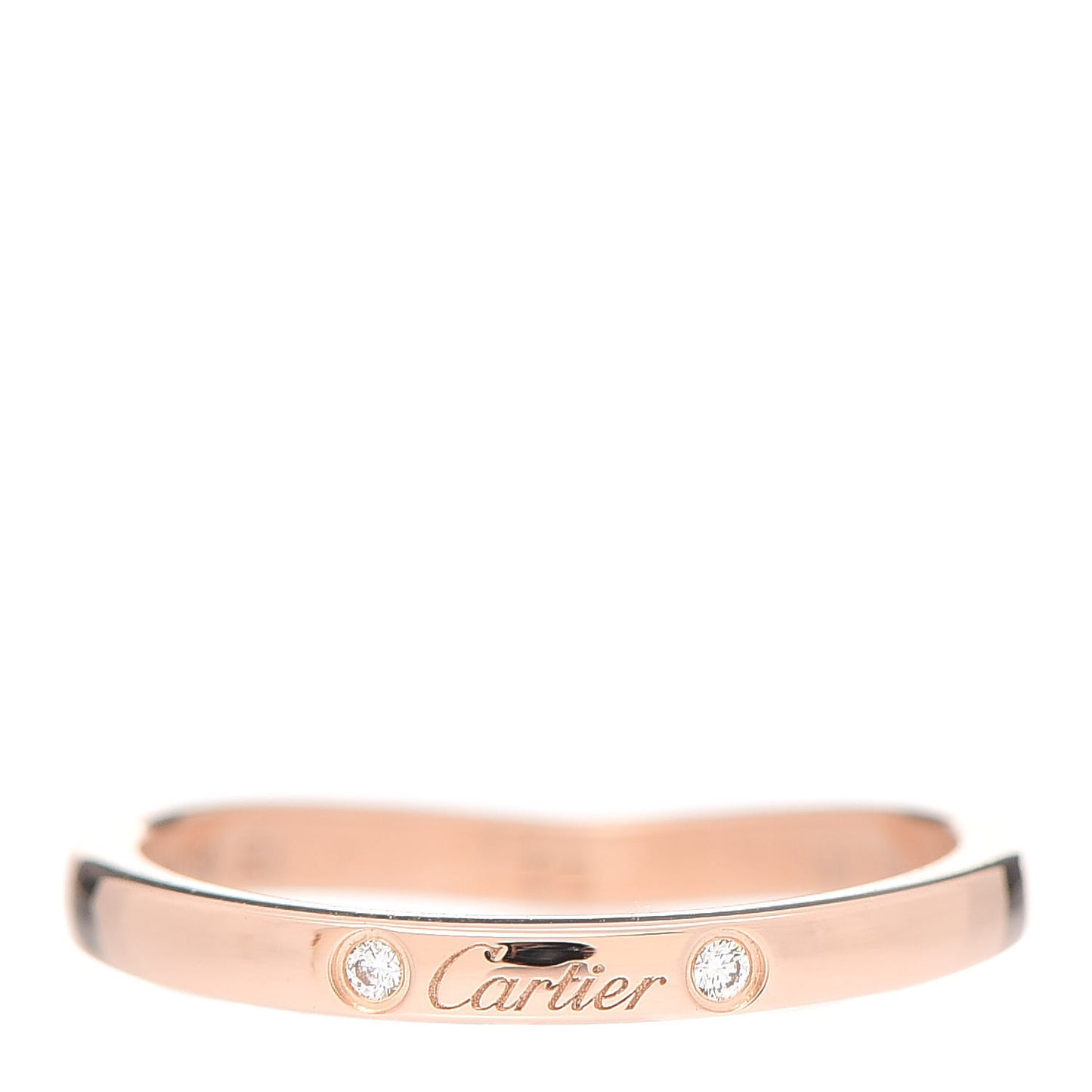 18K Pink Gold 3 Diamond Ballerine Wedding Band Ring 50 5.25