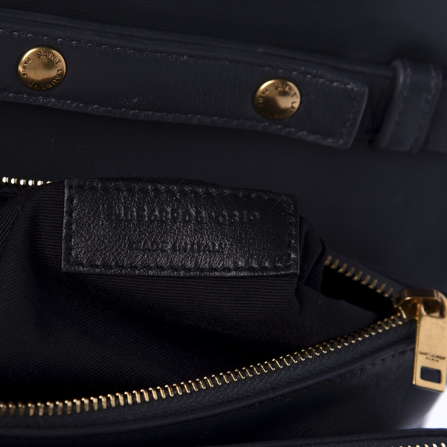Saint Laurent Lambskin Diamond Quilted Monogram Angie Chain Bag Dark Smog 10 of 11
