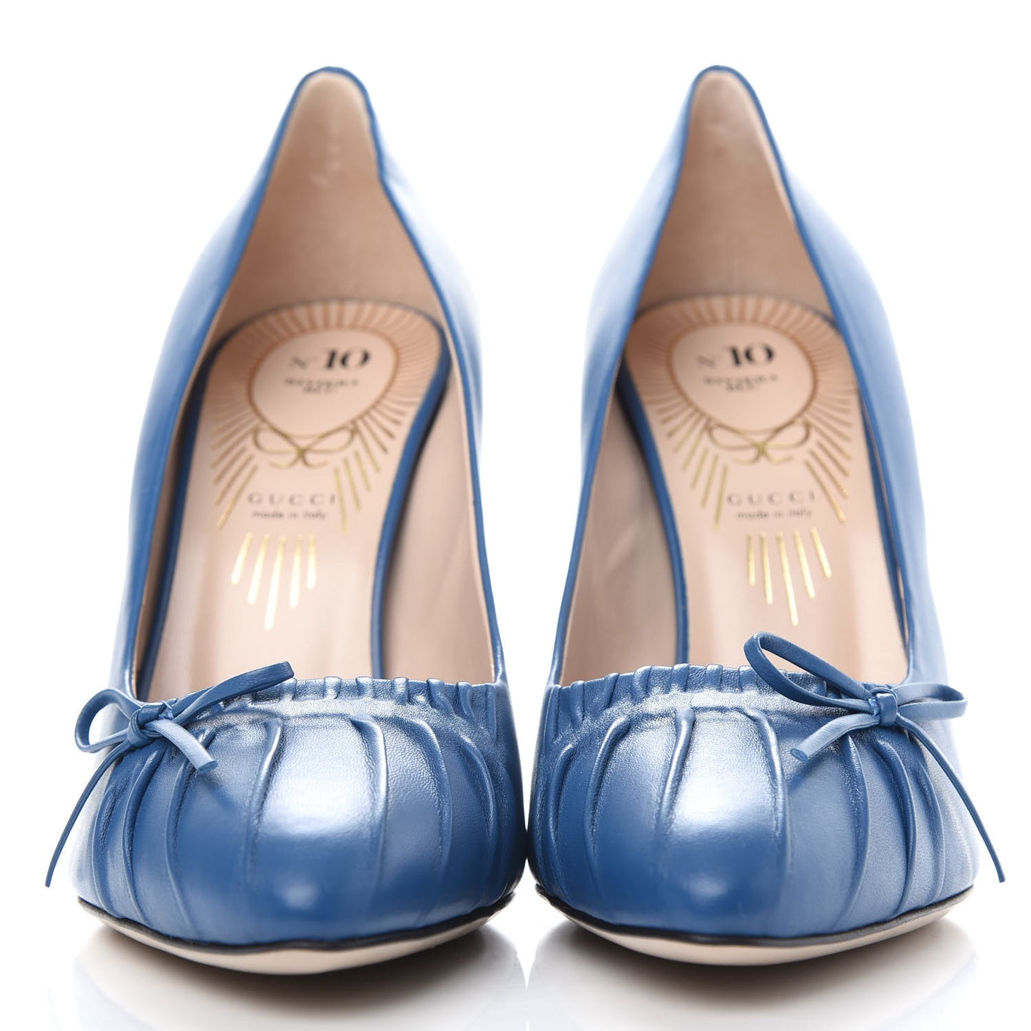 Nappa Bow High Heel Pumps 39 Riviera Blue