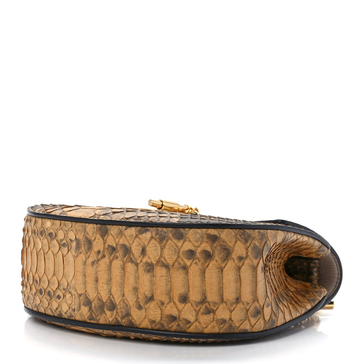 Snakeskin Mini Drew Shoulder Bag Curry Yellow